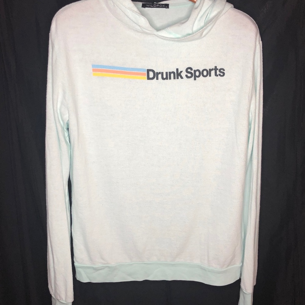 NWOT Wildfox Drunk Sports Hooded Pullover - Picture 2 of 5